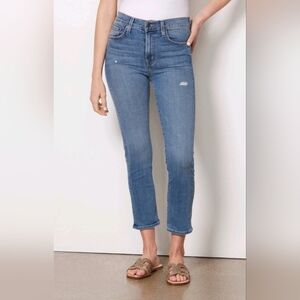Edwin SZ 27 Elin Cropped Straight Leg Med Wash Mid Rise Denim Jeans